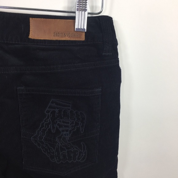 Zadig & Voltaire Eva Skinny Corduroy Pants Black - Picture 16 of 16